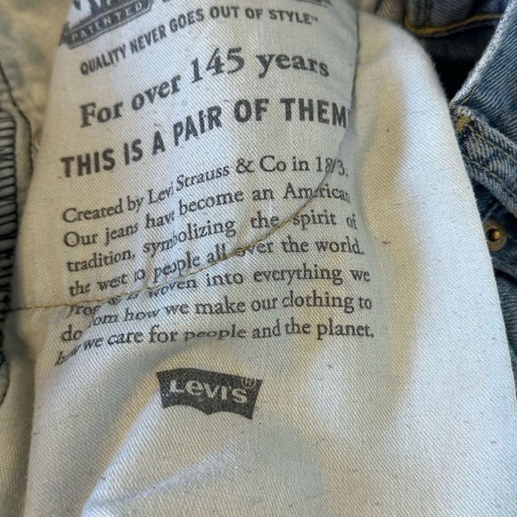 Levi’s 505 Classic Blue Medium Wash Straight Leg Denim Jeans Sz 33x30 - Picture 14 of 15